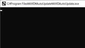 突然起動したAMDAutoUpdate.exe（“C:\Program Files\AMD\AutoUpdate\AMDAutoUpdate.exe”）のウィンドウ（タイトル部分を拡大）